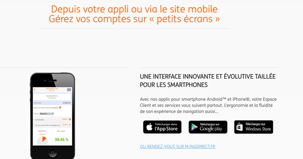 Les applications mobiles ING Direct appréciées par les clients